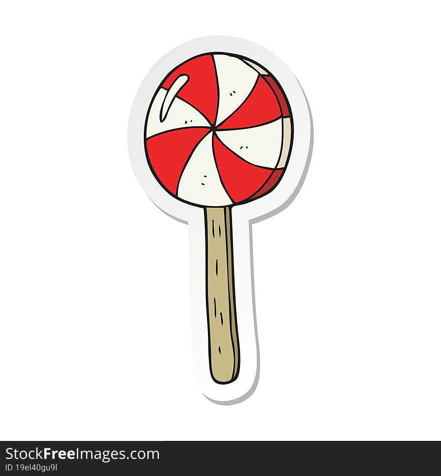 sticker of a cartoon lollipop