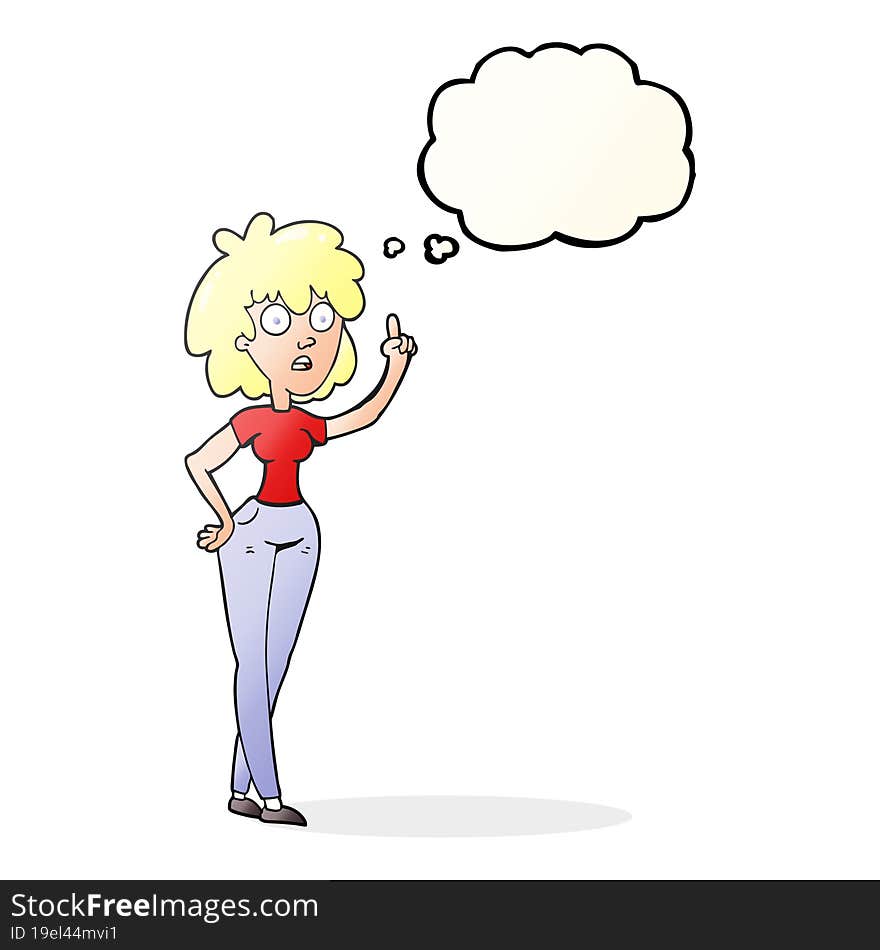 Thought Bubble Cartoon Woman