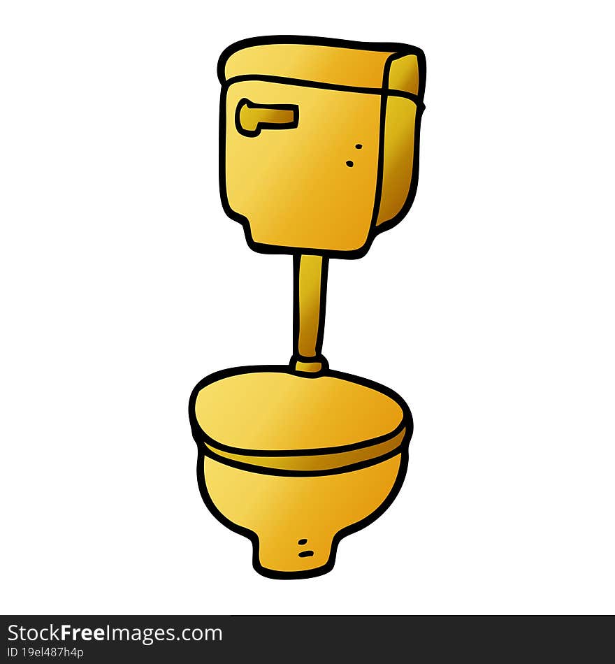 cartoon doodle golden toilet