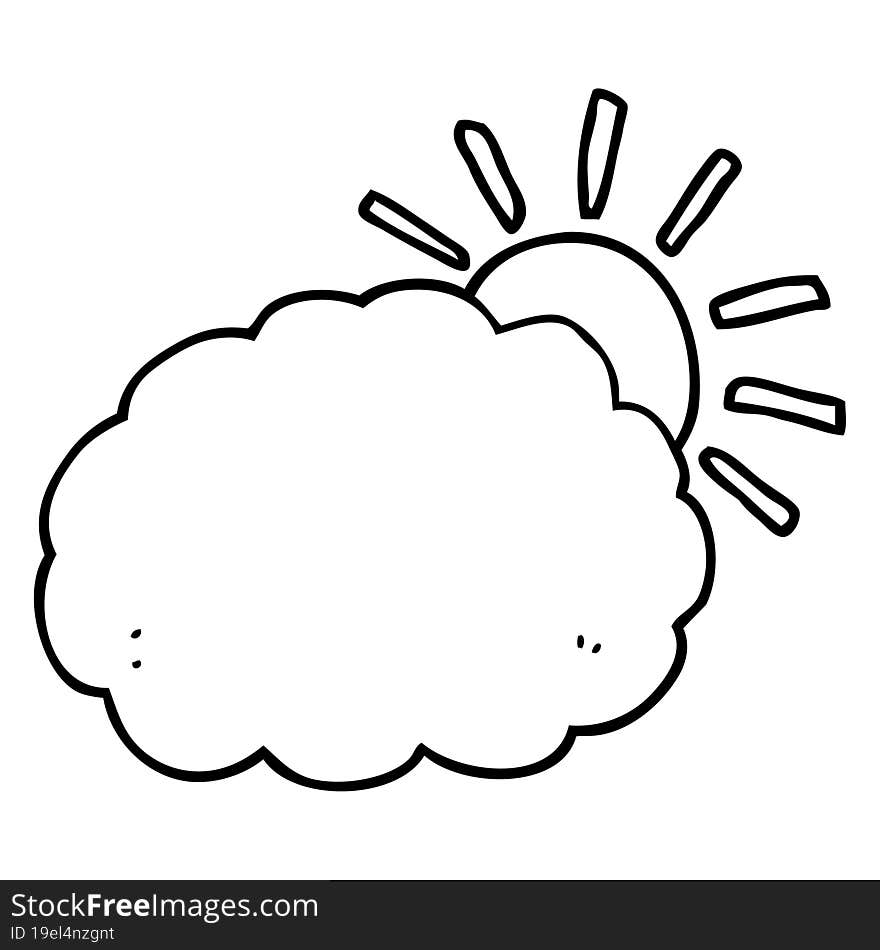 cartoon sun and cloud symbol