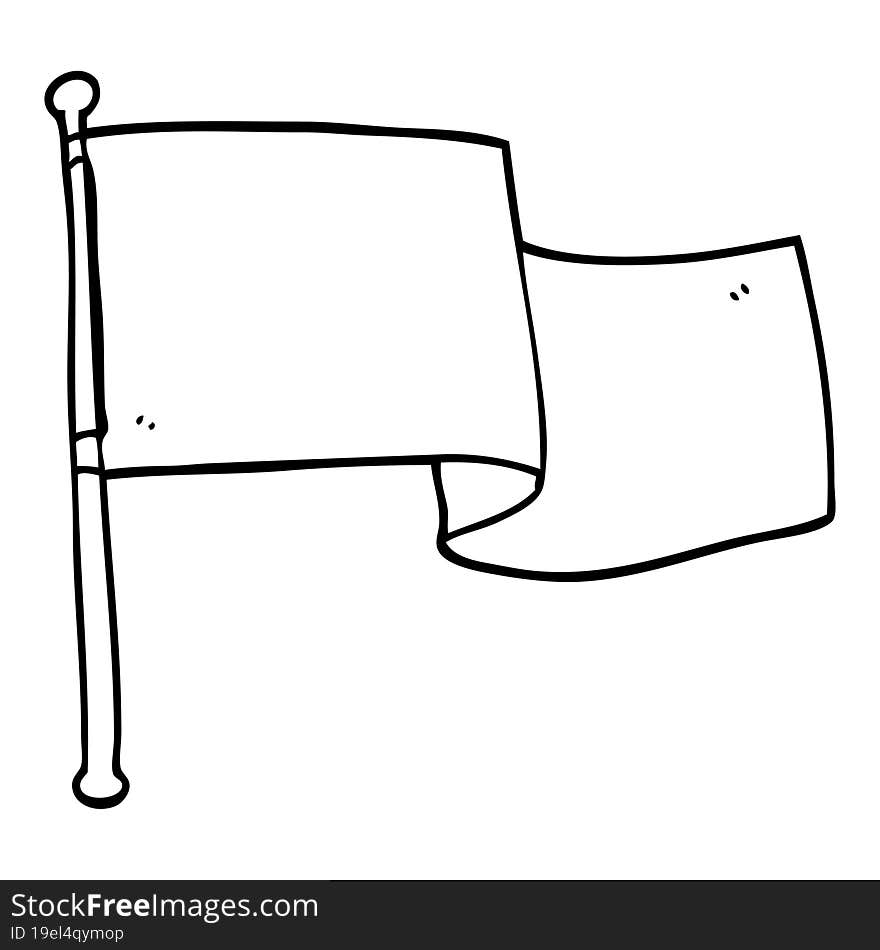 line drawing cartoon white flag waving