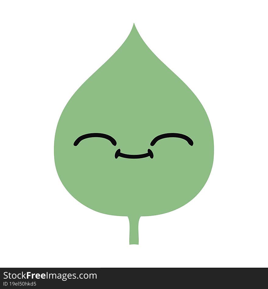 flat color retro cartoon of a expressional leaf