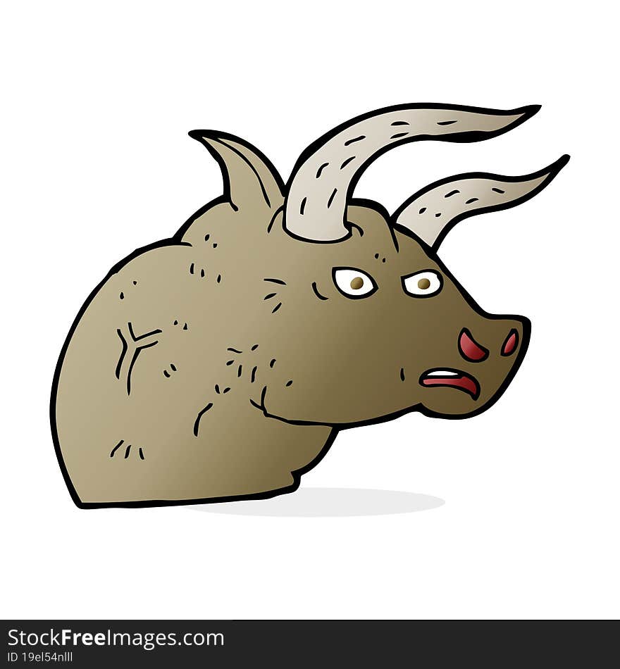 cartoon angry bull head