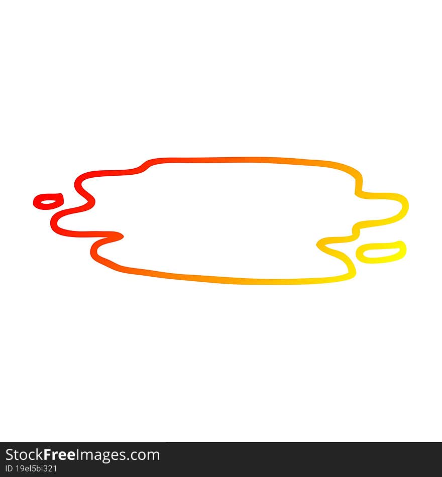 warm gradient line drawing cartoon wet puddle