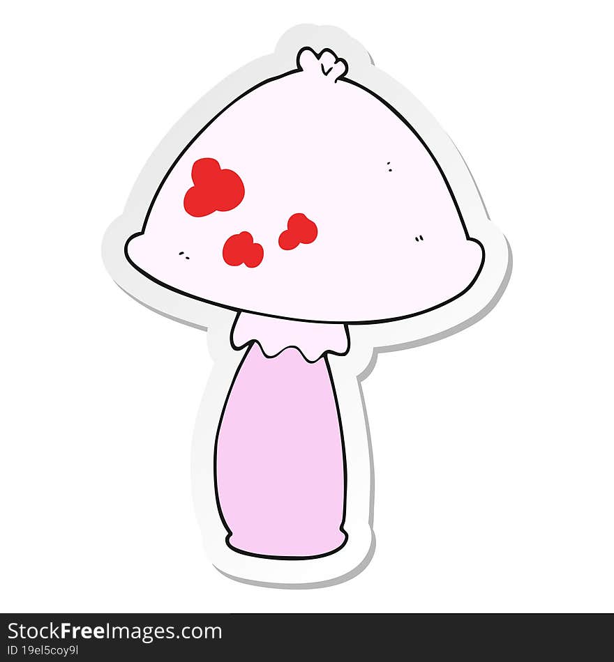 Sticker Of A Cartoon Mushroom