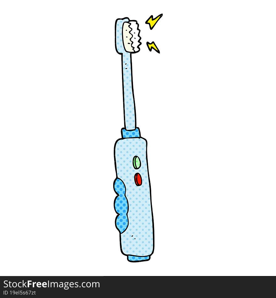 freehand drawn cartoon buzzing electric toothbrush