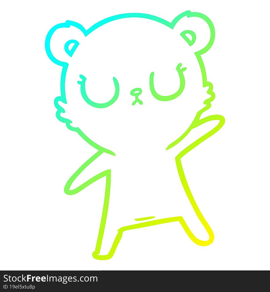 cold gradient line drawing peaceful cartoon bear