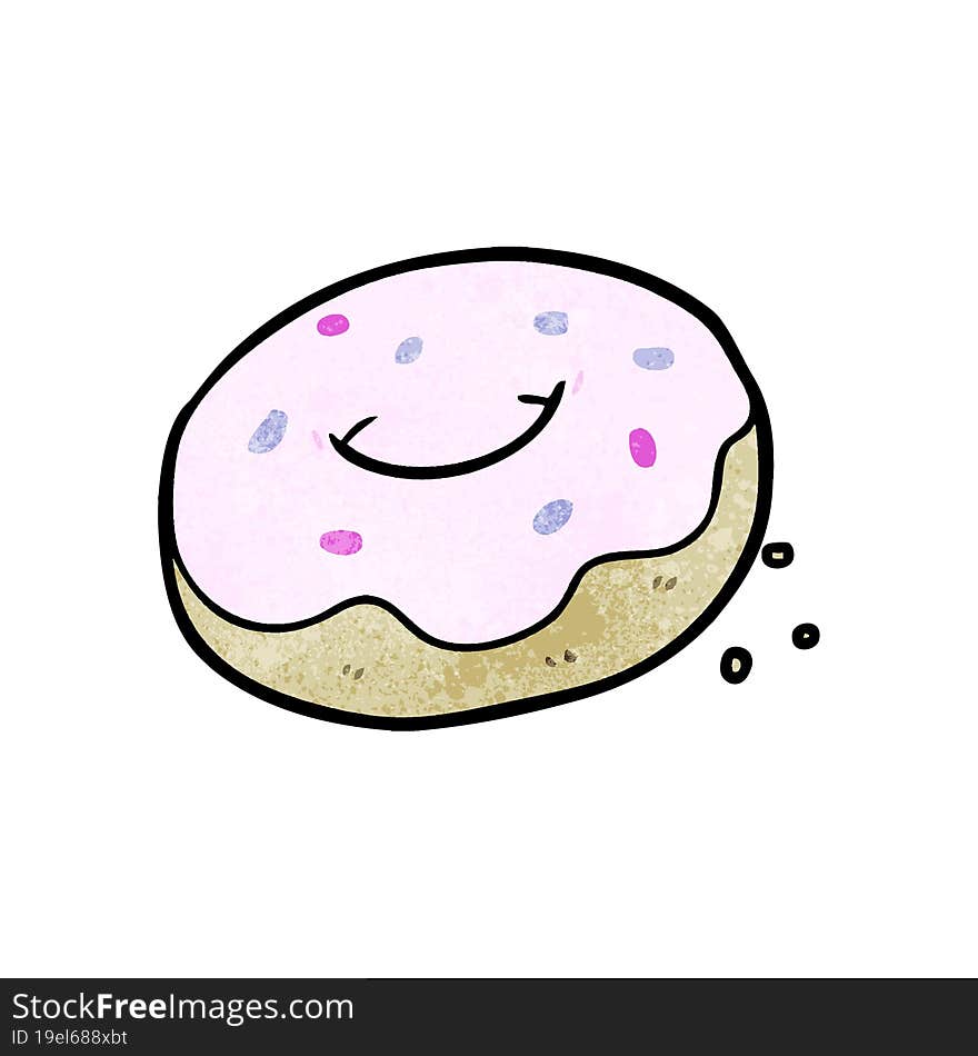 cartoon donut with sprinkles. cartoon donut with sprinkles