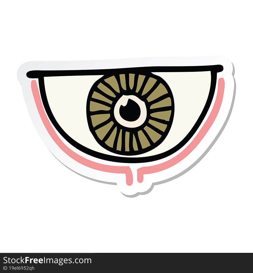 Sticker Of A Cartoon Eye Symbol