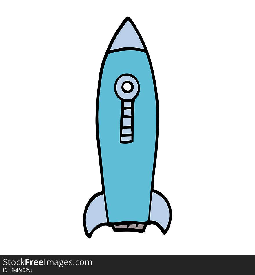 cartoon doodle space rocket