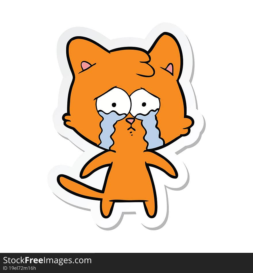 sticker of a cartoon cat