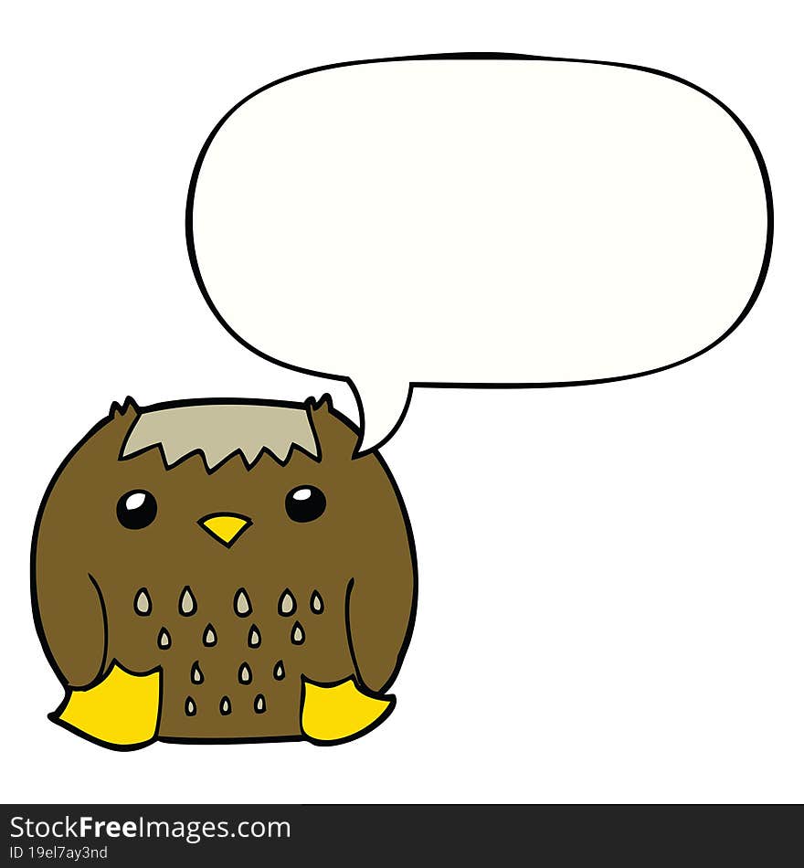 cartoon owl and speech bubble