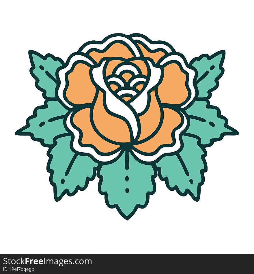 tattoo style icon of a rose