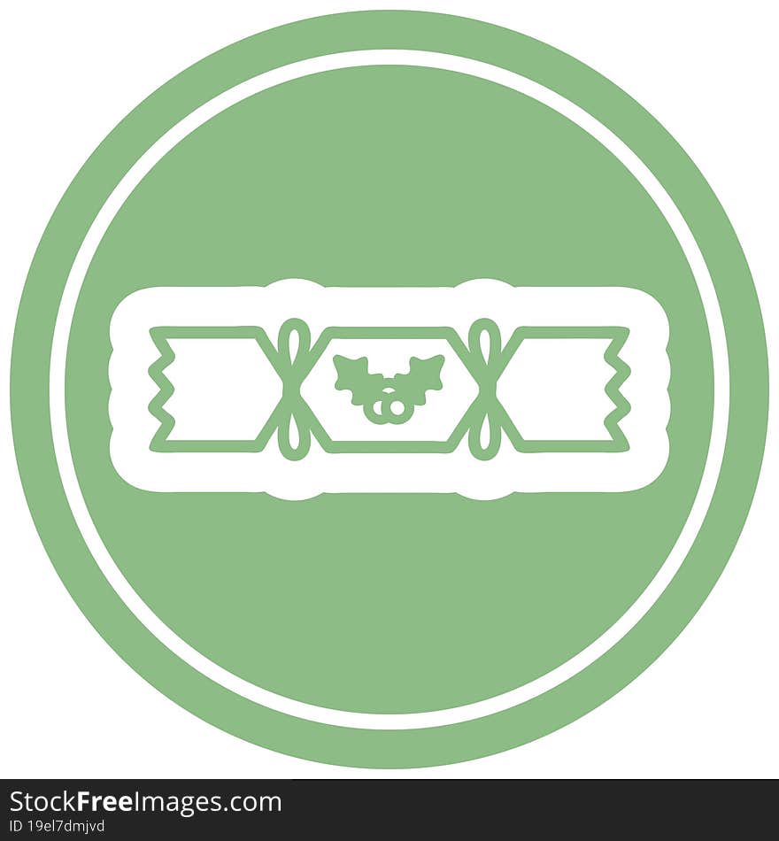 christmas cracker circular icon symbol