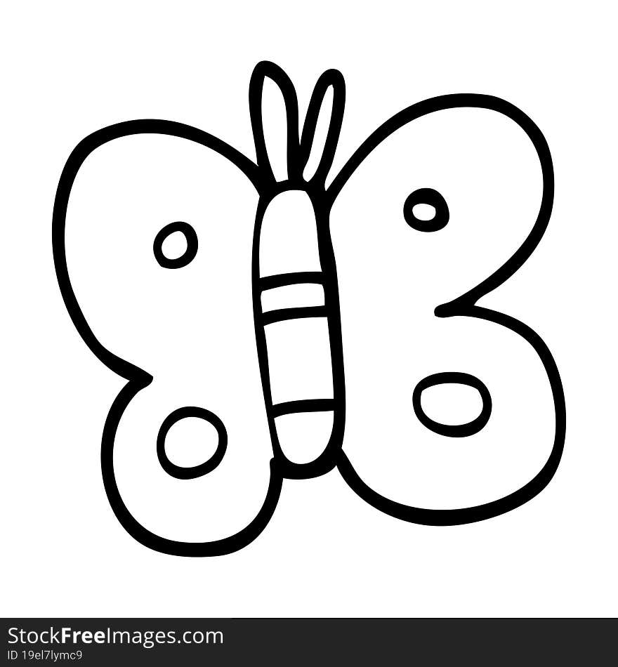 line drawing cartoon butterfly