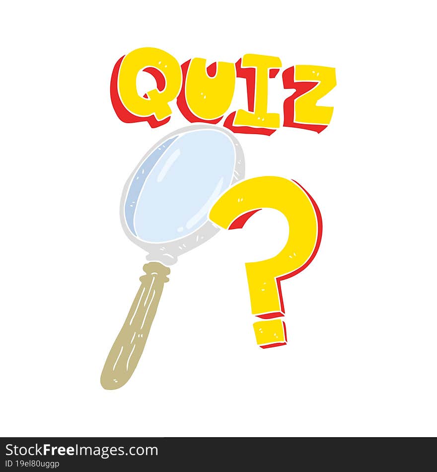 flat color illustration of a cartoon quiz symbol