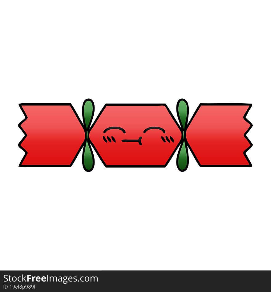 gradient shaded cartoon of a christmas cracker