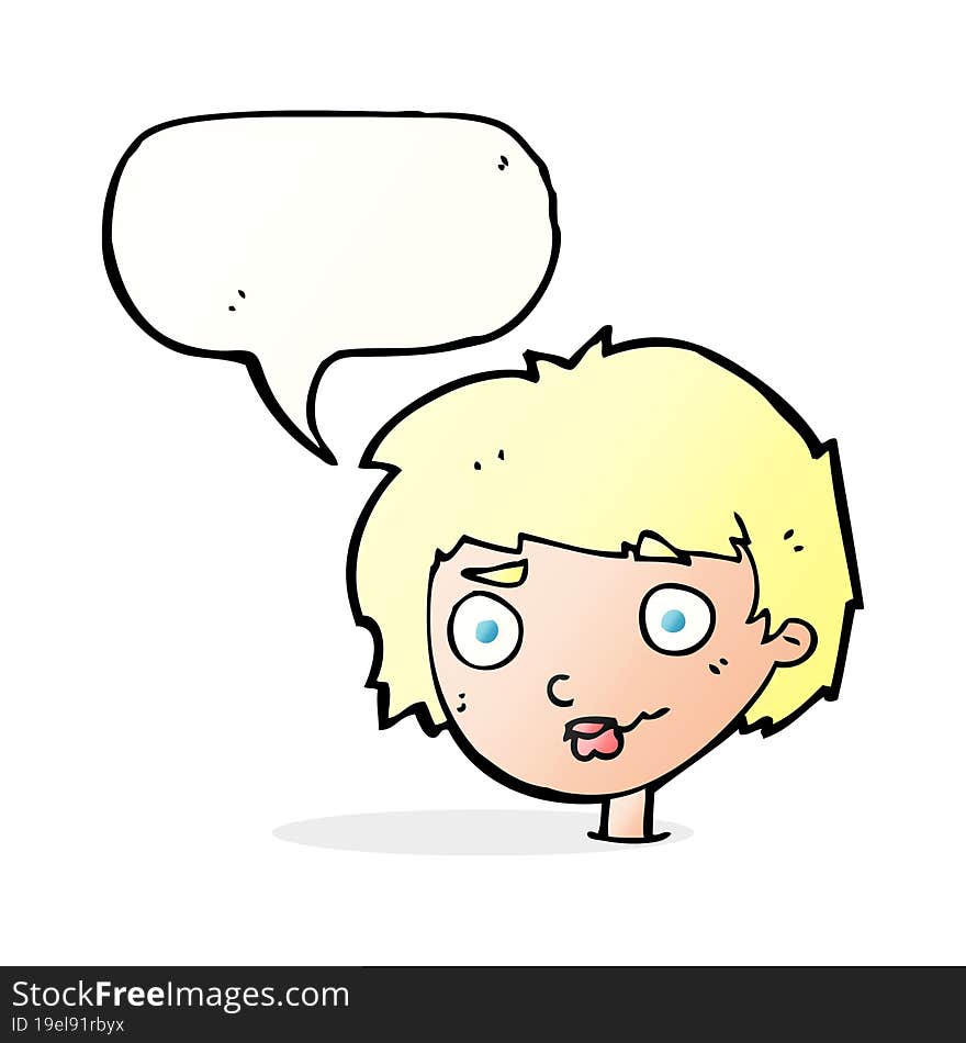 cartoon confused woman with speech bubble