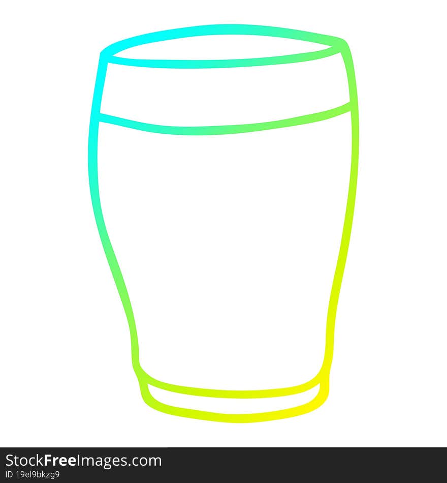 cold gradient line drawing of a cartoon glass of milk