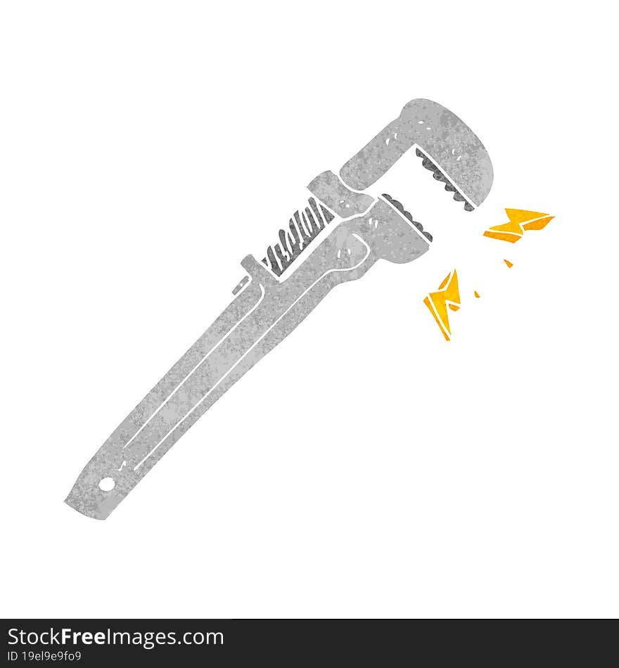 retro cartoon adjustable wrench