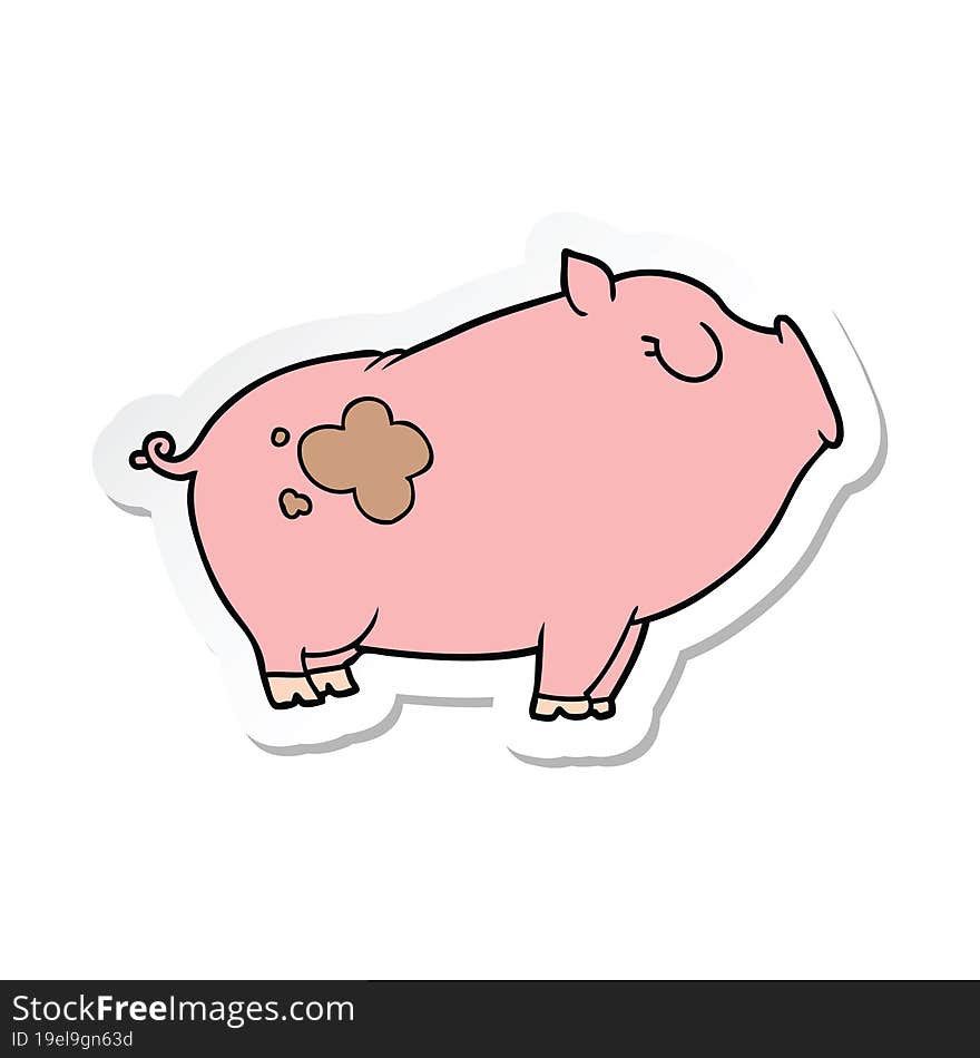 sticker of a cartoon pig