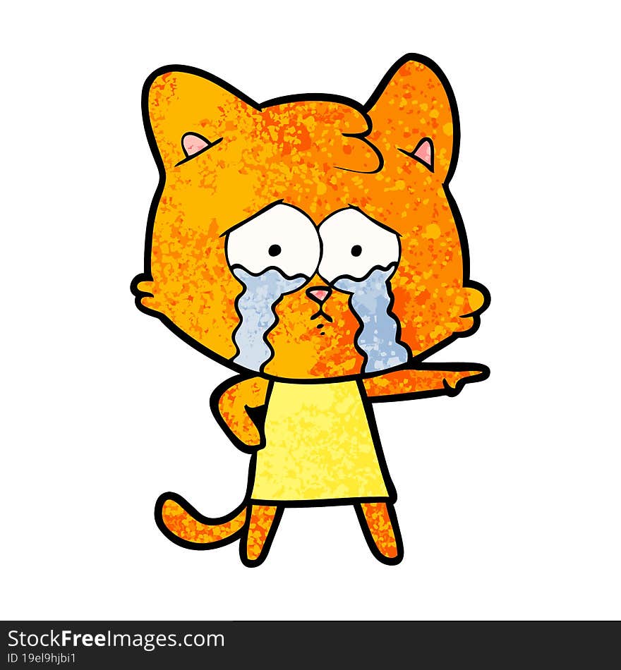 cartoon crying cat. cartoon crying cat