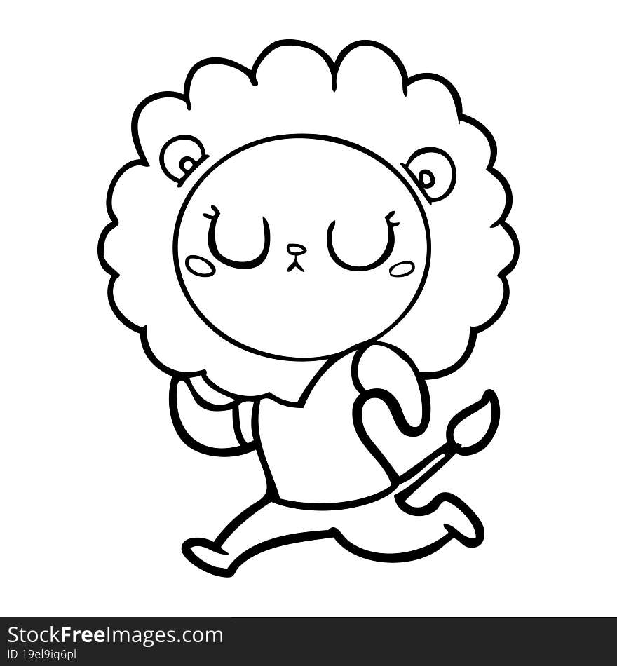 cartoon running lion. cartoon running lion