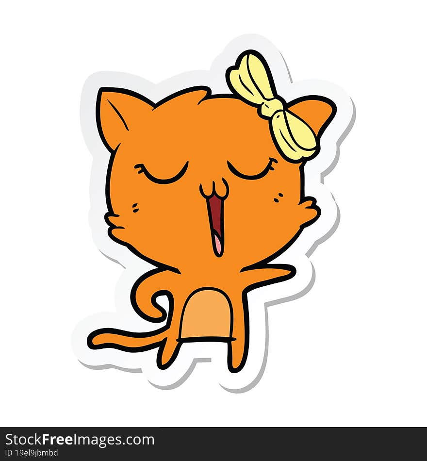 Sticker Of A Cartoon Cat