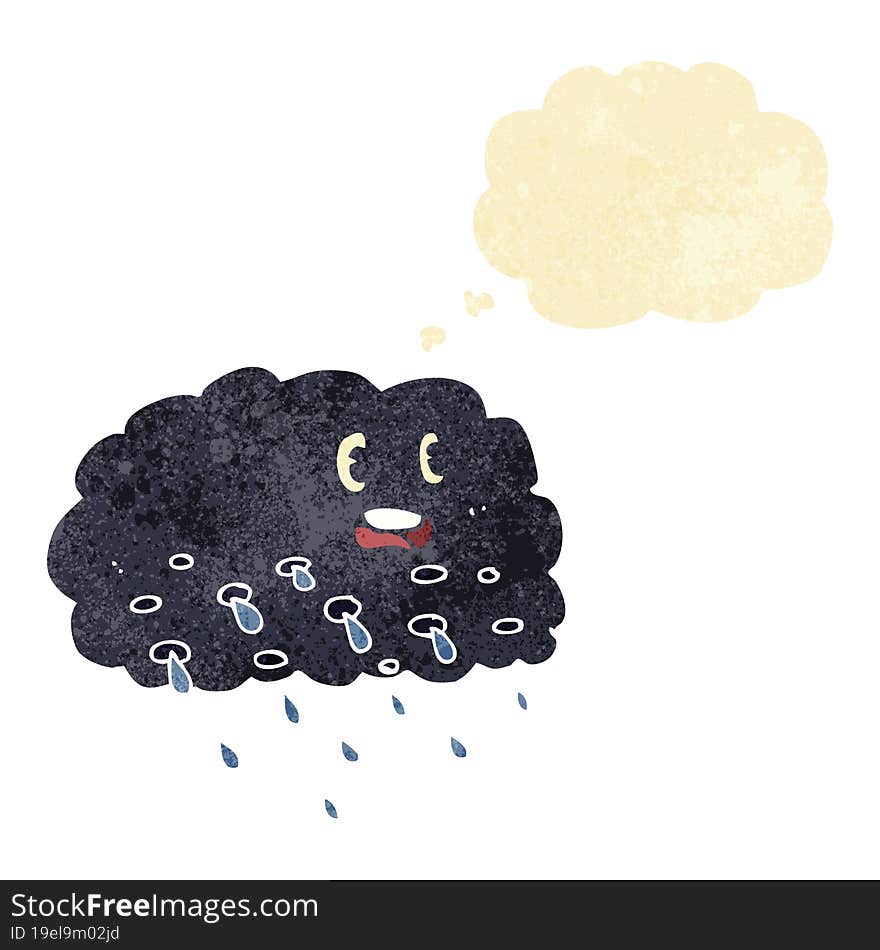 Cartoon Rain Cloud With Thought Bubble