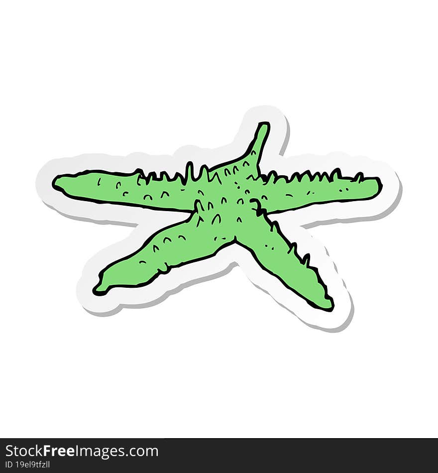 Sticker Of A Cartoon Starfish