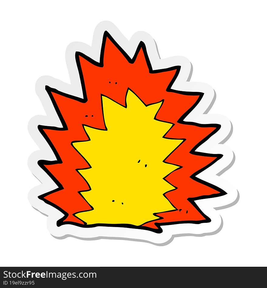 sticker of a cartoon explosion