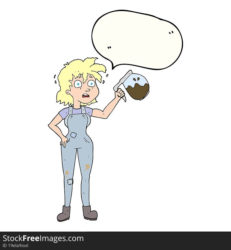 too much coffee speech bubble cartoon