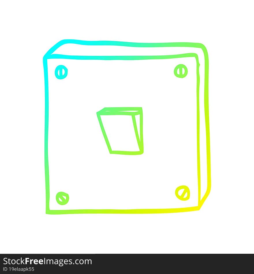 cold gradient line drawing of a cartoon light switch