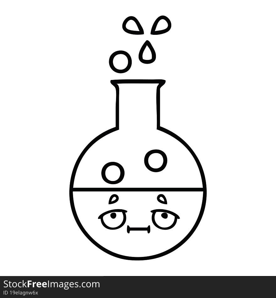 line drawing cartoon of a test tube