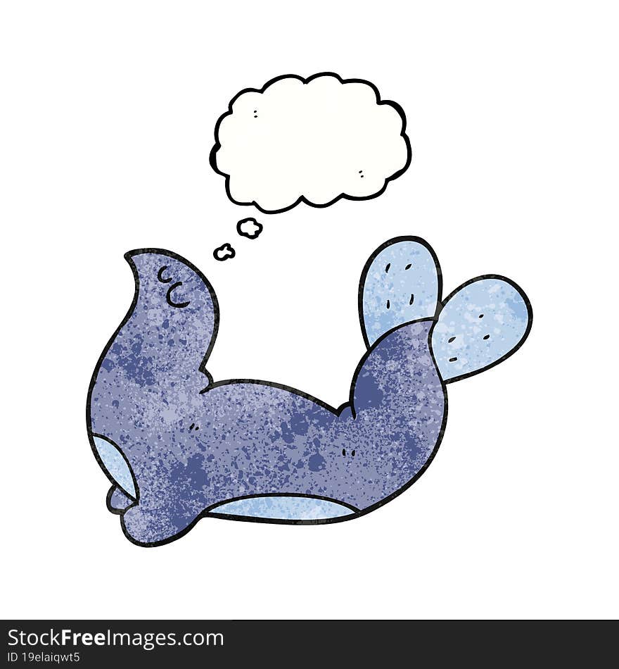 thought bubble textured cartoon seal