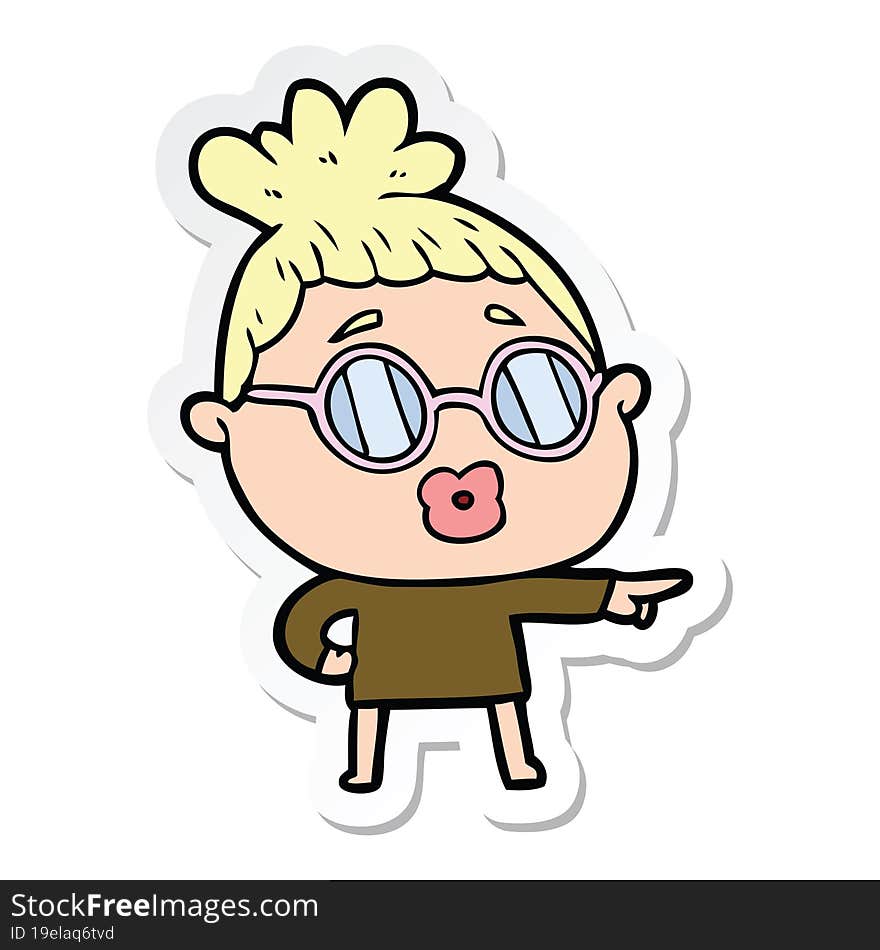 cartoon woman wearing spectacles