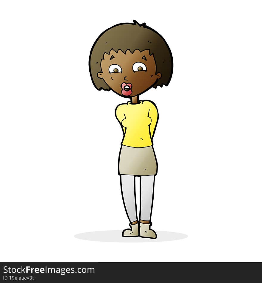 cartoon surprised woman