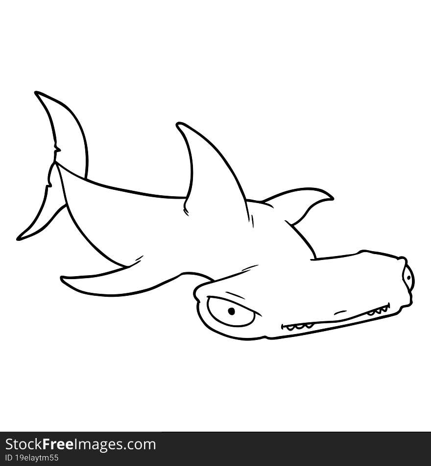 cartoon hammerhead shark. cartoon hammerhead shark