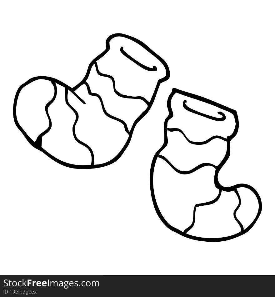 line drawing cartoon socks