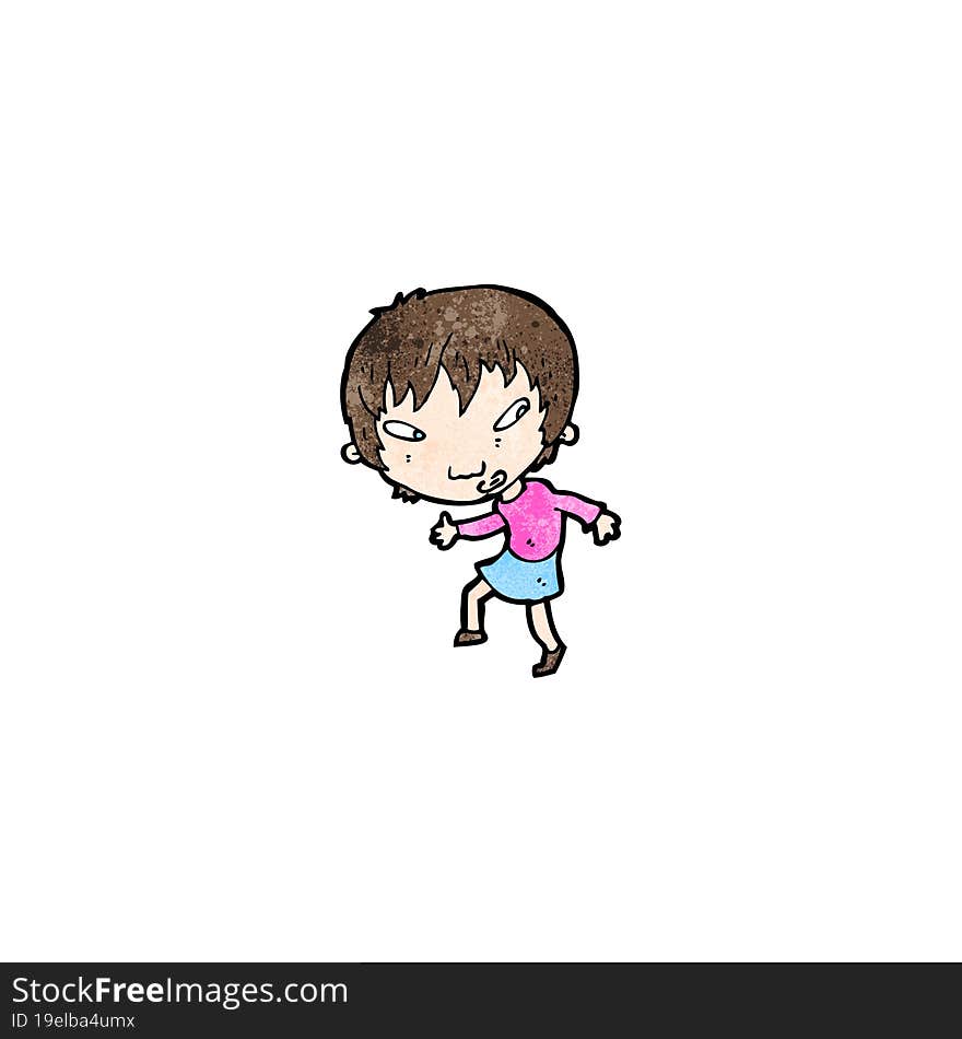 cartoon girl sneaking