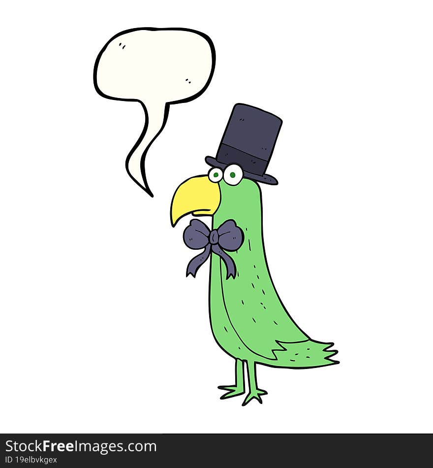 Speech Bubble Cartoon Posh Parrot