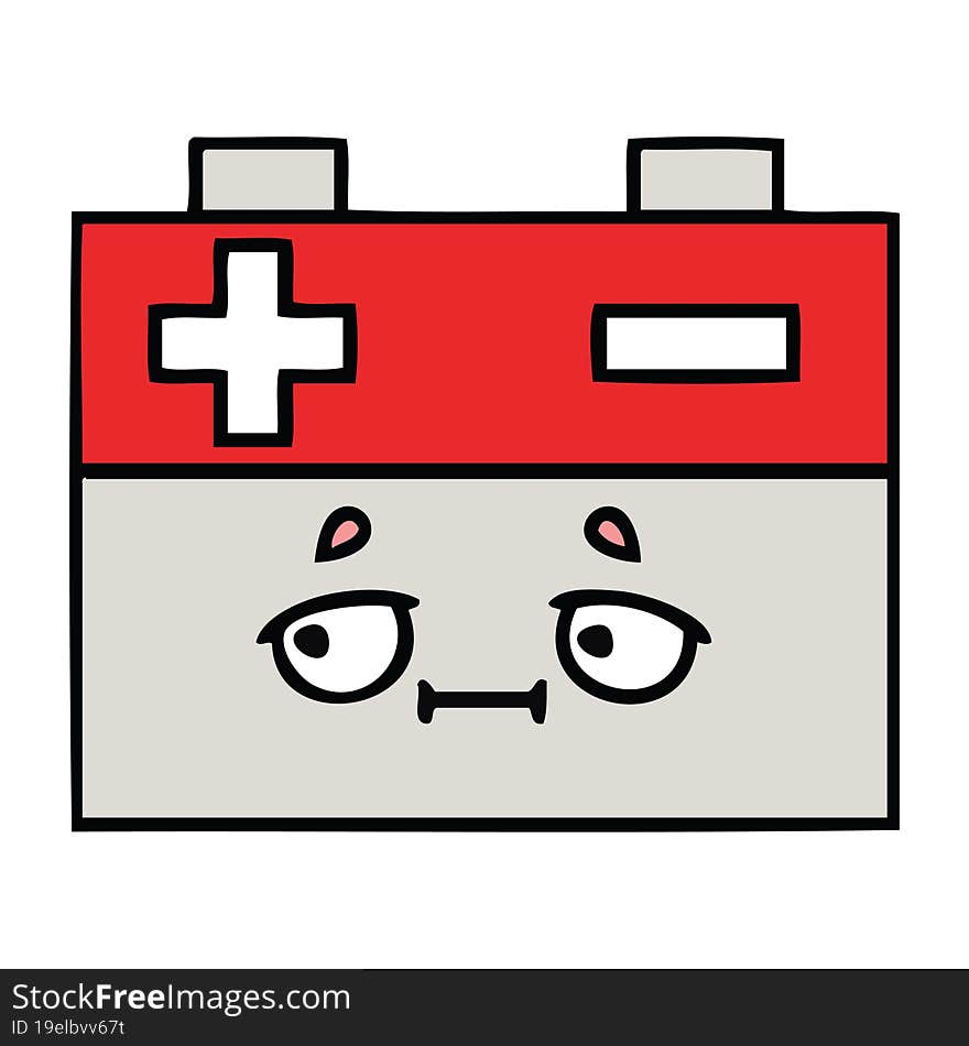 cute cartoon of a car battery. cute cartoon of a car battery