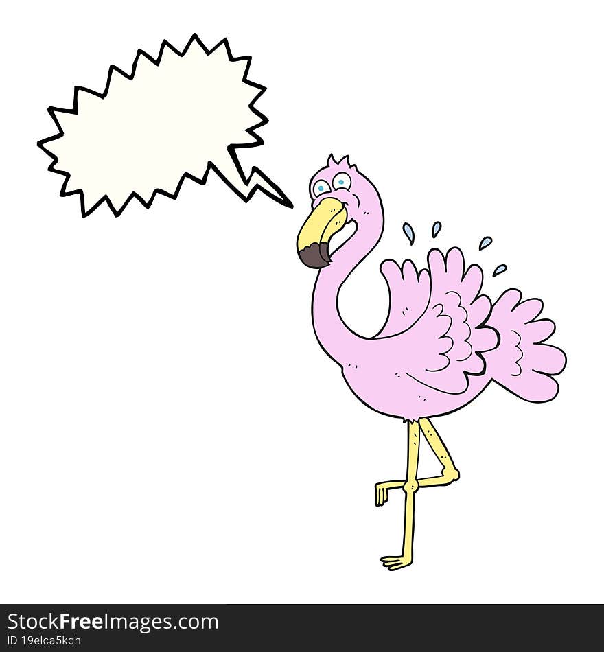 speech bubble cartoon flamingo