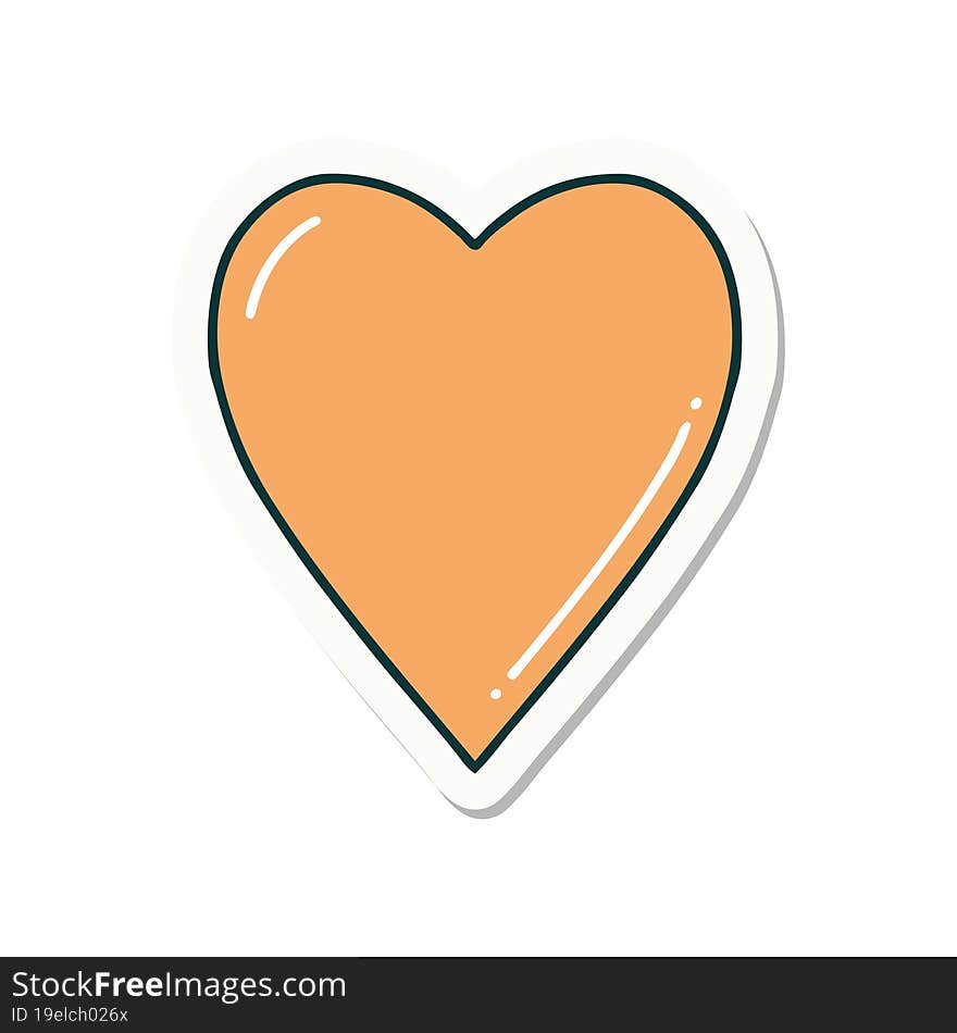 sticker of tattoo in traditional style of a heart. sticker of tattoo in traditional style of a heart