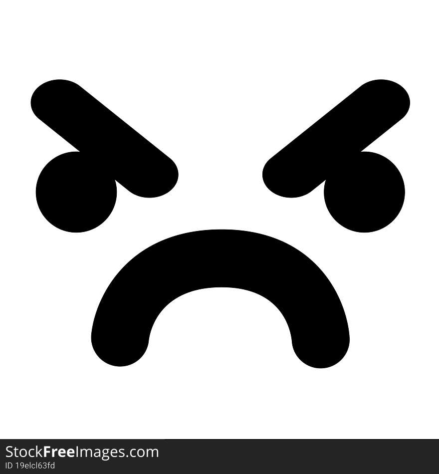 simple annoyed face icon