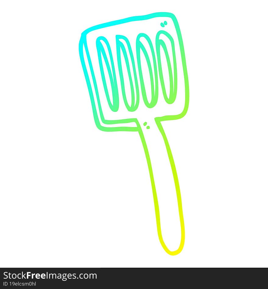 cold gradient line drawing cartoon food spatula