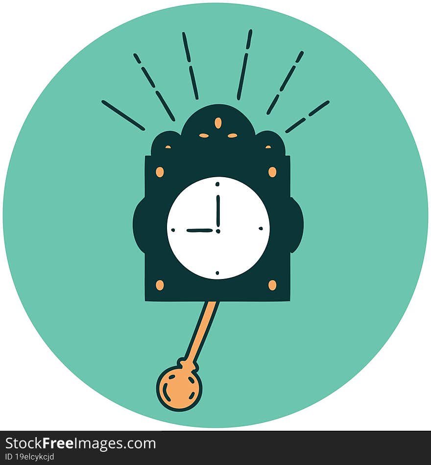 icon of tattoo style ticking clock