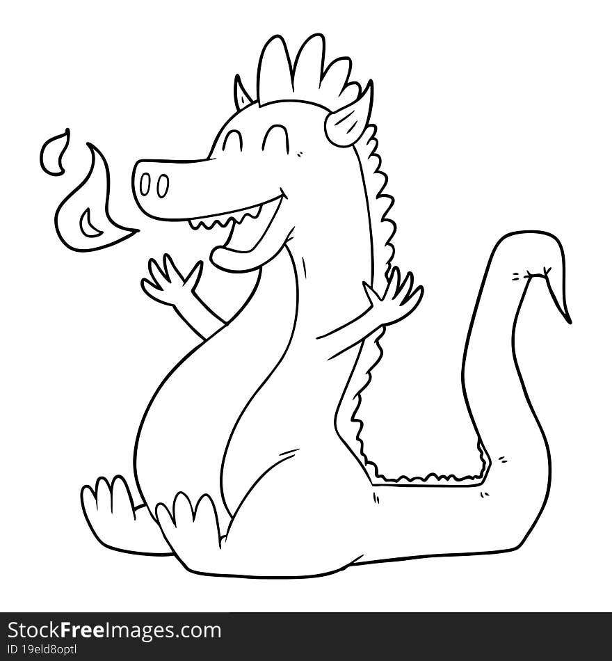 cartoon happy dragon. cartoon happy dragon