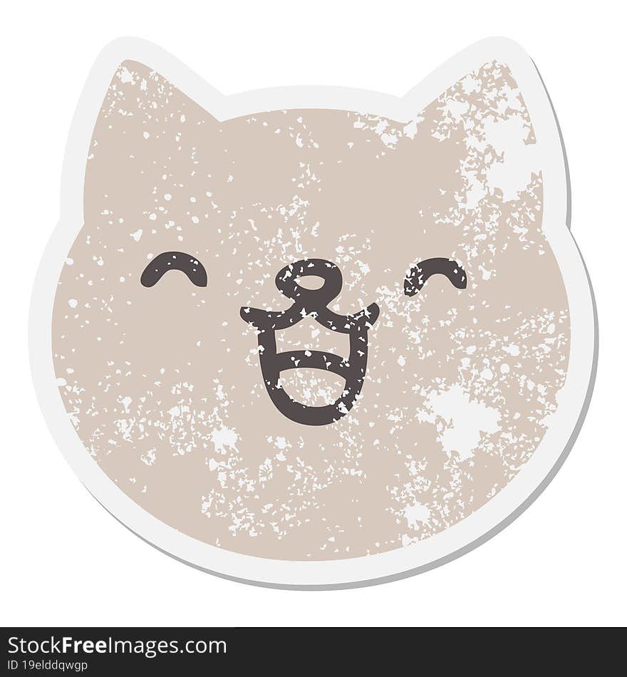 cat face icon grunge sticker