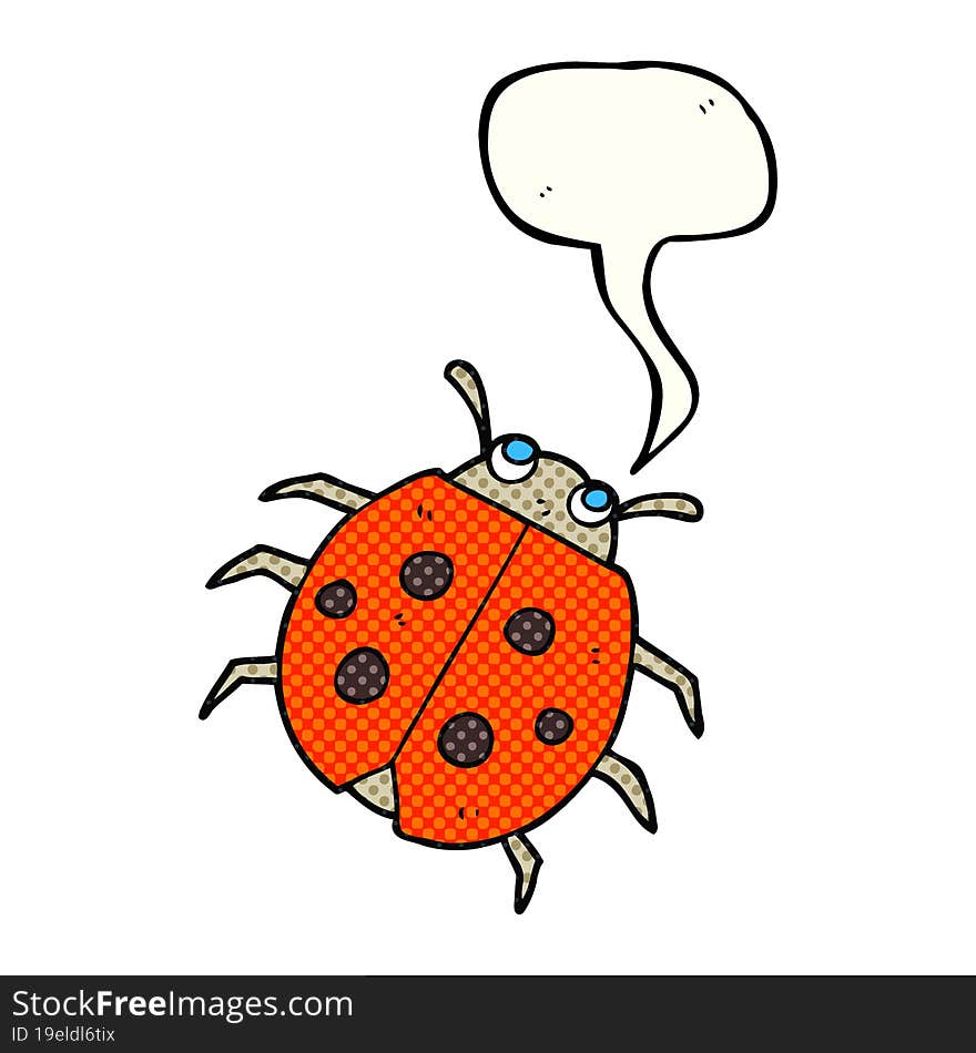 comic book speech bubble cartoon ladybug